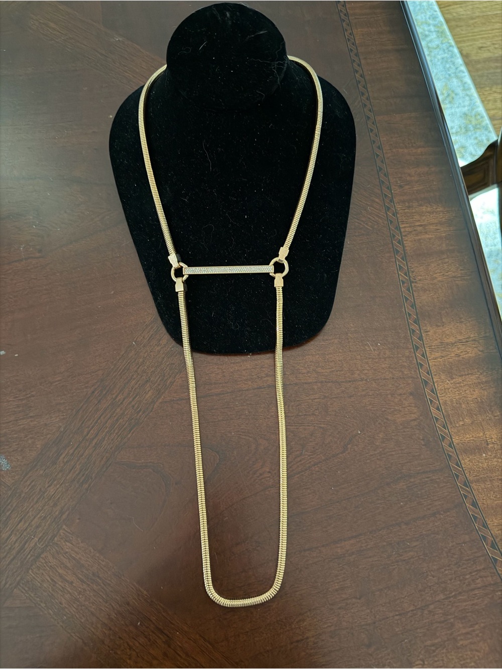 Henri Bendel Vintage Art Deco Starlit Draped Rose Gold Long Choker Necklace NWT
